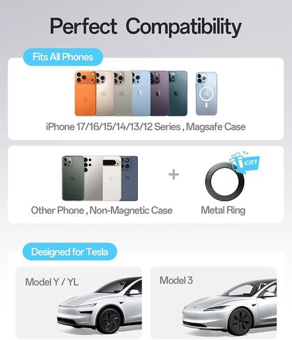Tesla Phone Mount with Tesla-Matched Material, Strong Magnetic Hold in Saudi Arabia