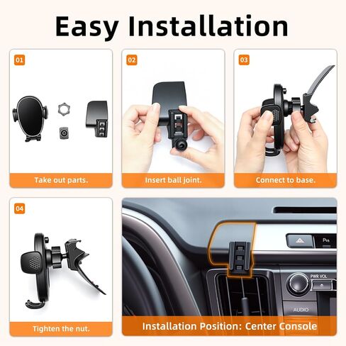 Phone Holder for Rav4 (2013-2018), 360° Adjustable Dashboard Phone Mount, Hands Free Mobile Holder for Toyota Rav4, Car Mount for iPhone, Samsung & Android, Uber Accessories, Car Gifts for Men in Saudi Arabia