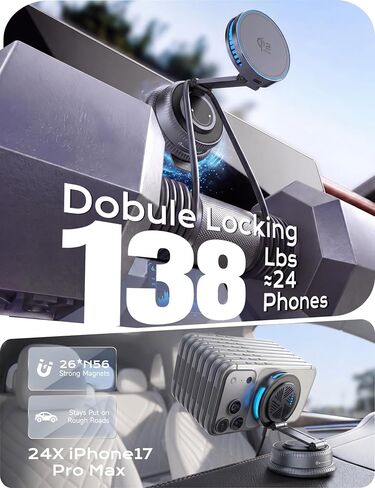 Qi2.2 25W MagSafe Car Mount Charger, Cooling Fan+75W Fast Adapter in Kuwait