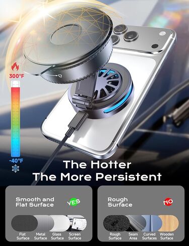 Qi2.2 25W MagSafe Car Mount Charger, Cooling Fan+75W Fast Adapter in Kuwait