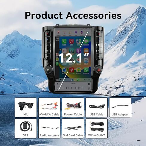 12.1 Inch Car Radio Compatible with Dodge RAM 1500/2500/3500 2019-2024 in Saudi Arabia