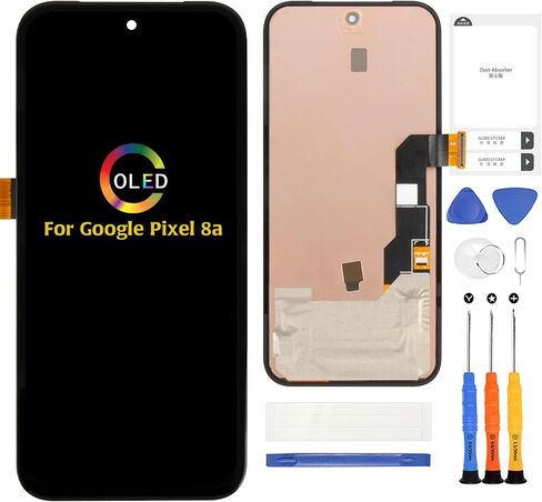 Original for Google Pixel 8a OLED Screen Replacement 6.1" Touch Screen Digitizer LCD Display Assembly Original Repair Part 2024 GKV4X G6GPR G8HHN in Kuwait