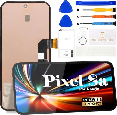 SRJTEK Original for Google Pixel 8A Screen Replacement for Google Pixel 8A GKV4X G6GPR LCD Display for Google Pixel 8A G8HHN G576D Digitizer Touch Screen Assembly Repair Kits (Black,Without Frame in Kuwait