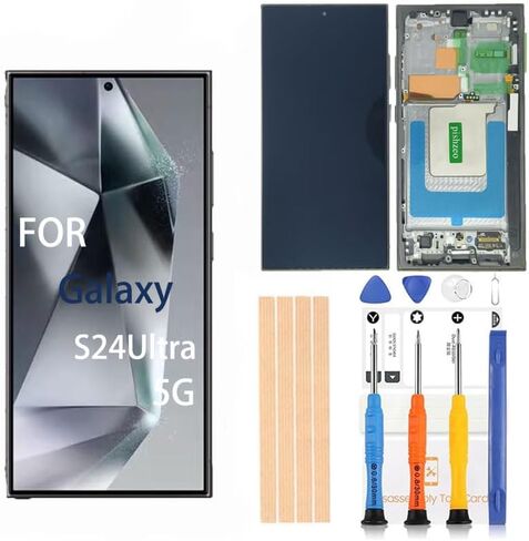Screen Replacement for Samsung Galaxy S24 Ultra SM-S928 U1 Black Frame OEM in Kuwait