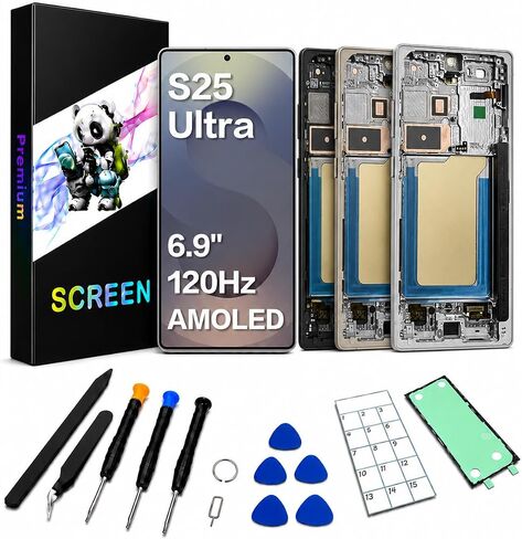 for Galaxy S25 Ultra 6.9'' AMOLED Screen Replacement with Frame and Tools in Kuwait