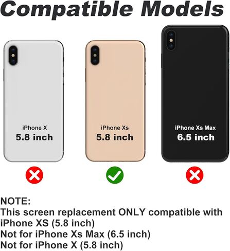 DIGI4U LCD for iPhone Xs Screen Replacement, 5.8 inch 3D Touch Retina for iPhone Xs Touch Display Digitizer Assembly with Repair Tools for iPhone LCD(A2097, A1920, A2100, A2098) in Kuwait