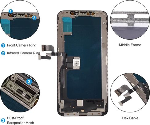 DIGI4U LCD for iPhone Xs Screen Replacement, 5.8 inch 3D Touch Retina for iPhone Xs Touch Display Digitizer Assembly with Repair Tools for iPhone LCD(A2097, A1920, A2100, A2098) in Kuwait