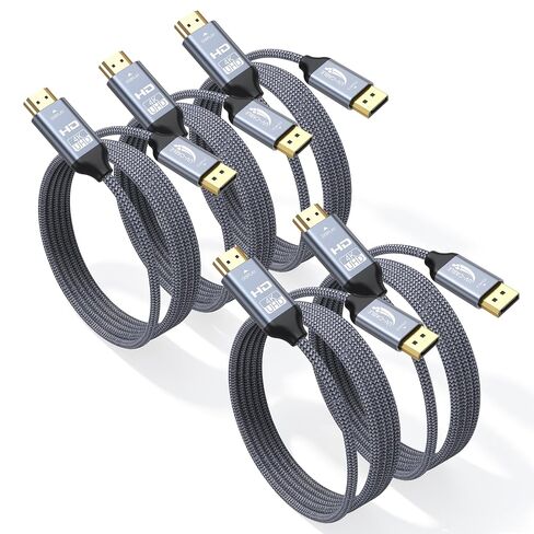 DisplayPort to HDMI Cable, 3FT 2-Pack, 4K UHD, Unidirectional, Braided in Kuwait
