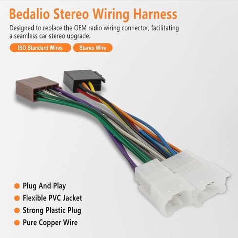 Radio ISO Wiring Harness Compatible with Toyota 2005-2020 Tacoma, 1996-2009 RAV4, 2004-2018 Tundra, Subaru 2014-2019 WRX Forester in Kuwait