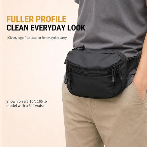 Concealed Carry Fanny Pack for Men, Modular 3-Compartment CCW bag, Black in Kuwait