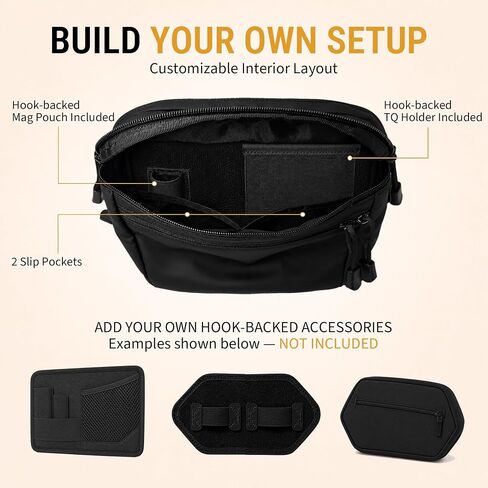 Concealed Carry Fanny Pack for Men, Modular 3-Compartment CCW bag, Black in Kuwait