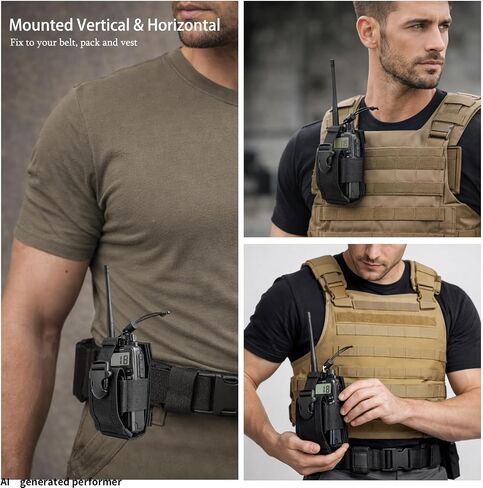Tactical Molle Radio Pouch, 1PCS Universal Walkie Talkie Holster for Duty Belt & Vest, Heavy Duty Holster Bag for Camping & Outdoor Sport in Kuwait