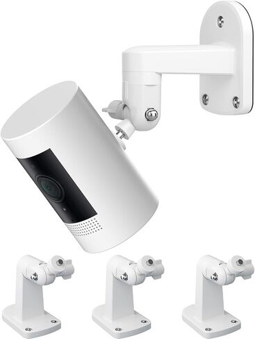 3 Pack Adjustable Security Wall Mount Bracket for Ring Stick Up Cam & Ring Outdoor Cam Plus, Perfect View Angle for Your Surveillance Camera System - White in Kuwait