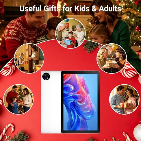 Android 15 Tablet 10 Inch, 20GB RAM 64GB ROM 1TB Expandable, Fast WiFi 6 & BT 5.4 Tablets 5-Core, HD IPS Touchscreen, 8H+ Battery, Dual Camera Portable Tablet for Kids & Adults, Gift, Streaming -White in Kuwait