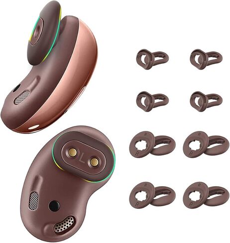 [8 Pairs] for Galaxy Buds Live Ear Tips - Anti-Slip/Dust Silicone Ear Cushion Accessories - S/L (Rose Gold) in Kuwait
