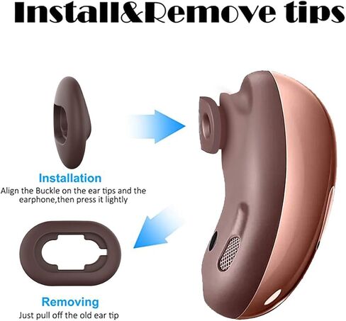 [8 Pairs] for Galaxy Buds Live Ear Tips - Anti-Slip/Dust Silicone Ear Cushion Accessories - S/L (Rose Gold) in Kuwait