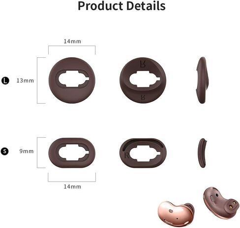 [8 Pairs] for Galaxy Buds Live Ear Tips - Anti-Slip/Dust Silicone Ear Cushion Accessories - S/L (Rose Gold) in Kuwait