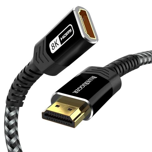 BlueRigger HDMI Extension Cable (10FT, 8K 60Hz, Braided HDMI Extender, 48Gbps Ultra High Speed, HDMI2.1) - Compatible with TV Stick, Xbox X, PS5, Apple TV, HDTV, Laptop, Nintendo Switch, 2 Pack in Kuwait