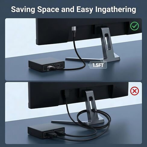 16K 8K Short HDMI Cable 1.5FT 96Gbps Ultra High Speed HDMI 2.2 Cord 18inch in Kuwait