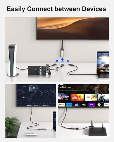 8K HDMI Extender, 3.3FT HDMI Extension Cable, HDMI Male to Female Adapter in Kuwait