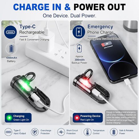 Rechargeable Keychain Flashlights, Portable Mini LED Keyring Lights in Kuwait