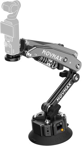 Solar-Powered Electronic Suction Cup car Mount,MOVMAX Blade Arm for DJl Osmo Pocket 3 Insta360 and GoPro Hero Action Cameras,Auto-Suction Cups Camera Mount,with 1/4 Universal Locking Screw (Update) in Kuwait