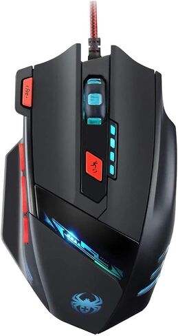 zelotes Gaming Mouse with 8 Programmable Buttons,9200DPI Optical Wired Ergonomic Mouse, USB Corded Computer Gaming Mice for PC, Laptop,Mac, Black in Saudi Arabia