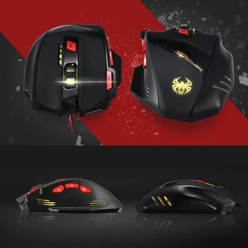 zelotes Gaming Mouse with 8 Programmable Buttons,9200DPI Optical Wired Ergonomic Mouse, USB Corded Computer Gaming Mice for PC, Laptop,Mac, Black in Saudi Arabia