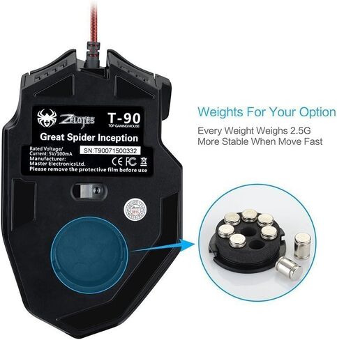 zelotes Gaming Mouse with 8 Programmable Buttons,9200DPI Optical Wired Ergonomic Mouse, USB Corded Computer Gaming Mice for PC, Laptop,Mac, Black in Saudi Arabia