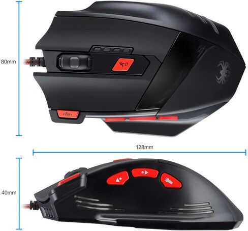 zelotes Gaming Mouse with 8 Programmable Buttons,9200DPI Optical Wired Ergonomic Mouse, USB Corded Computer Gaming Mice for PC, Laptop,Mac, Black in Saudi Arabia