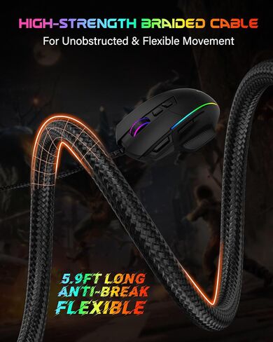 X49 Wired Computer Gaming Mouse,Rapid Fire Key,12400 DPI, Ergonomic Grip in Kuwait