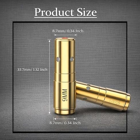 GOTICAL Red Dot Laser Bore Sighter, 9mm, Hunting Tool, 9 mm Cartridge, Red Laser boresighter in Saudi Arabia