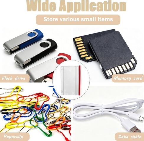 10 Pcs Flash Drive Holders Bulk, Clear Flash Drive Zipper Case with 4 Pcs 3 Ring Binders for Flash Drives and Memory Card in Saudi Arabia