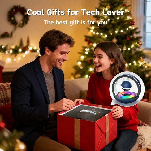 LoveLin Magnetic Levitation Bluetooth Speaker, 15W Loud Sound, Wireless Pairing, 360 Rotation Levitating Planetary Speakers with Cool LED Lighting Effects, Party Speaker, Creative Gifts in Saudi Arabia