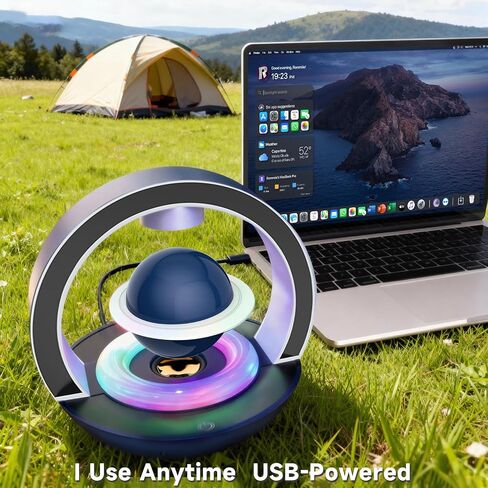 LoveLin Magnetic Levitation Bluetooth Speaker, 15W Loud Sound, Wireless Pairing, 360 Rotation Levitating Planetary Speakers with Cool LED Lighting Effects, Party Speaker, Creative Gifts in Saudi Arabia