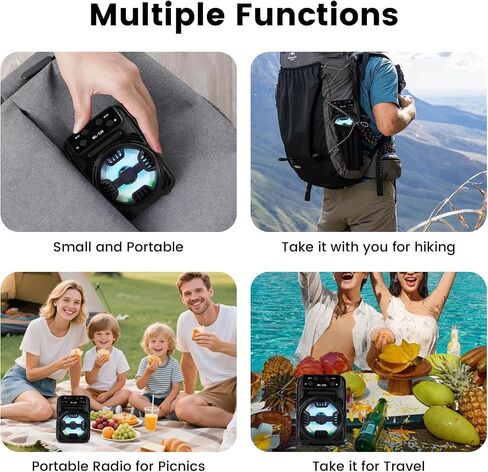 Bluetooth Speaker Portable Speakers Bluetooth Wireless FM radios Portable with FM Radio,Small Speaker Supports USB/TF Drop-Resistant Speaker for Elderly, Kids, Home Kitchen,Outdoor in Saudi Arabia