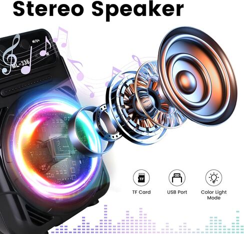 Bluetooth Speaker Portable Speakers Bluetooth Wireless FM radios Portable with FM Radio,Small Speaker Supports USB/TF Drop-Resistant Speaker for Elderly, Kids, Home Kitchen,Outdoor in Saudi Arabia