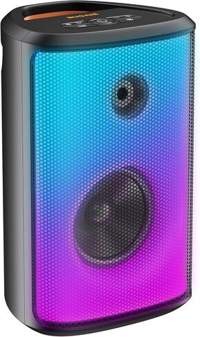 BUGANI Bluetooth Speaker, 120W Portable Wireless Speakers with Punchy Bass and Loud Sound, LED Lights, 15H Playtime, Support AUX/TF Card/USB, IPX6 Waterproof, Big Party Speaker for Outdoor in Saudi Arabia