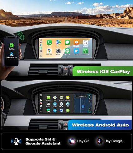 9.3" Touch Screen CarPlay Radio for BMW 5 Series E60 E61 E63 E64 E90 E91 E92 E93 2005-2008 CCC System Upgrade Android Auto Car Multimedias Player Original Stereo iDrive Amplifer Retained in Kuwait