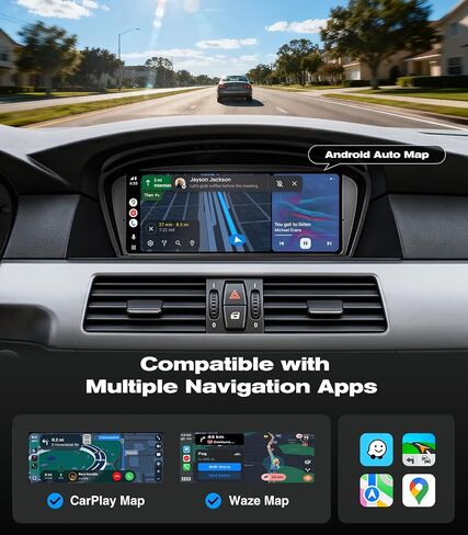 9.3" Touch Screen CarPlay Radio for BMW 5 Series E60 E61 E63 E64 E90 E91 E92 E93 2005-2008 CCC System Upgrade Android Auto Car Multimedias Player Original Stereo iDrive Amplifer Retained in Kuwait