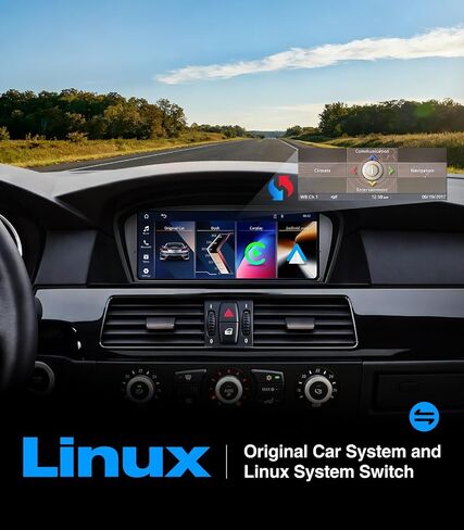 9.3" Touch Screen CarPlay Radio for BMW 5 Series E60 E61 E63 E64 E90 E91 E92 E93 2005-2008 CCC System Upgrade Android Auto Car Multimedias Player Original Stereo iDrive Amplifer Retained in Kuwait