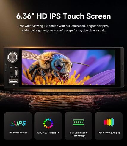 Single DIN Car Radio Stereo, Wireless CarPlay & Android Auto in Kuwait