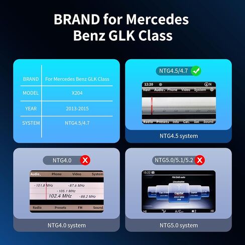 Wireless CarPlay/Android Auto 12.3in Touchscreen for Mercedes Benz GLK Class X204 GLK250 GLK300 GLK350 2013-2015 with NTG4.5/4.7 Linux System, Radio Receiver in Saudi Arabia