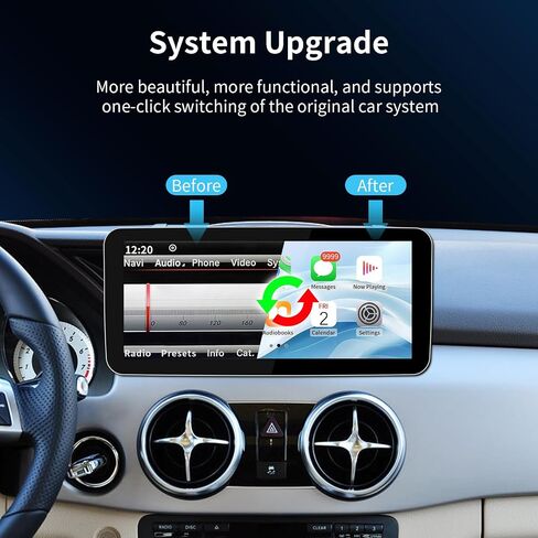 Wireless CarPlay/Android Auto 12.3in Touchscreen for Mercedes Benz GLK Class X204 GLK250 GLK300 GLK350 2013-2015 with NTG4.5/4.7 Linux System, Radio Receiver in Saudi Arabia