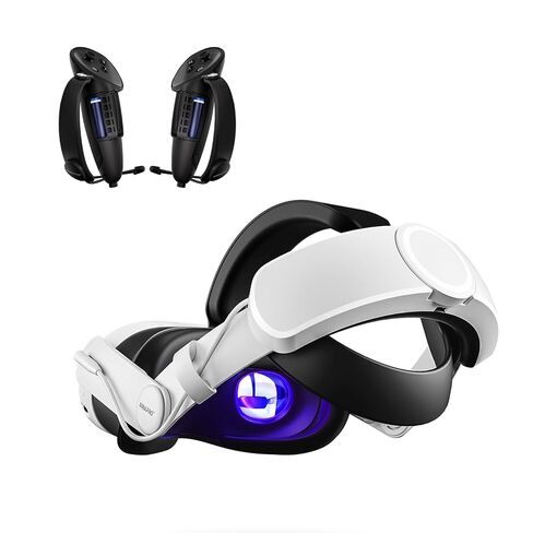 annapro VR Upgrade Kit for Meta Quest 3/3S: Elite Battery Head Strap 6500mAh + G1 Controller Grips with Adjustable Straps, Enhanced Comfort & Improved Control Experience in Saudi Arabia
