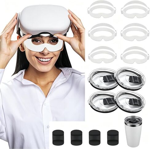 zxbaers VR Face Cover, Disposable VR Face Mask Pads Facial Interface, 4 PCS Yeti 20 Oz Tumbler Lid with 4 Magnetic Slider Replacement in Kuwait