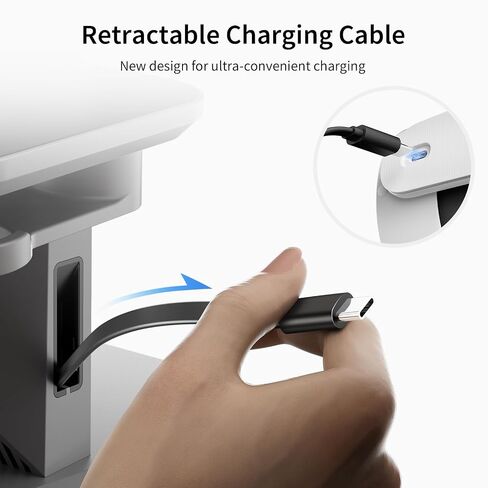 annapro VR Kit for Meta Quest 3: Elite Battery Head Strap 6500mAh + CD1 Charging Station with Retractable Cable & RGB Lighting, Enhanced Comfort & Stable Charging System in Saudi Arabia