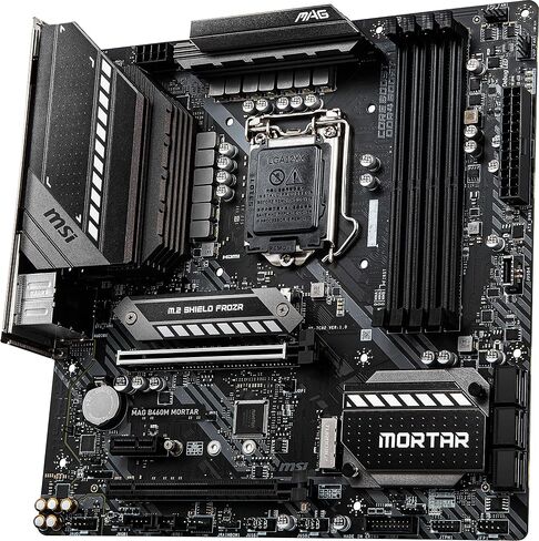MSI MAG B460M Mortar Gaming Motherboard (mATX, 10th Gen Intel Core, LGA 1200 Socket, DDR4, CFX, Dual M.2 Slots, USB 3.2 Gen 1, 2.5G LAN, DP/HDMI) in Kuwait