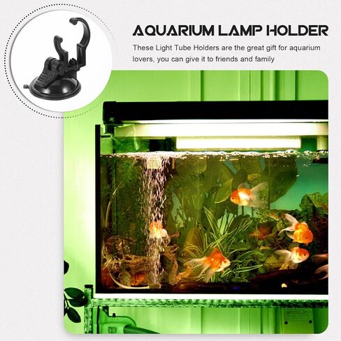 2pcs Aquarium Light Holders Fish Tank Clamp with Suction Cup Abs Black in Kuwait