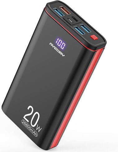 Ayeway Fast Charging Battery Pack 26800mAh Portable Charger with 5 outputs in Kuwait
